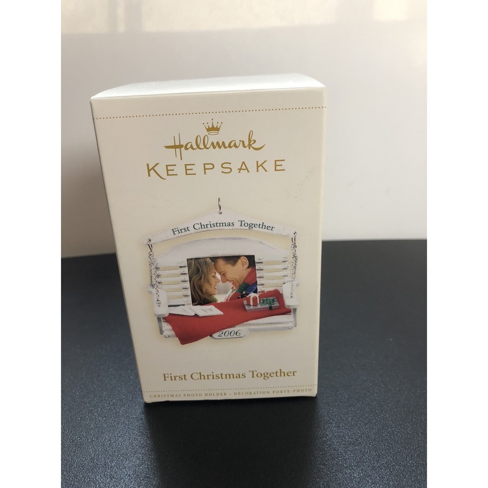 2006 Hallmark First Christmas Together Photo Frame Ornament w/Box